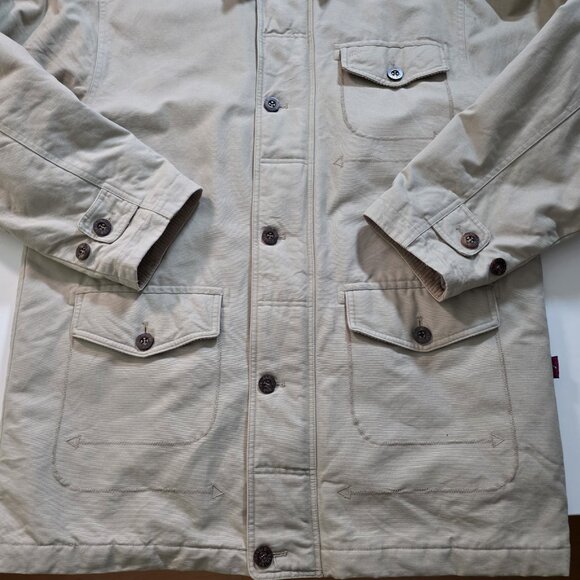 VTG Arnold Palmer Chore Coat Men XL Beige LS Quilt Lined Twill Cotton Zip Jacket - Picture 11 of 16